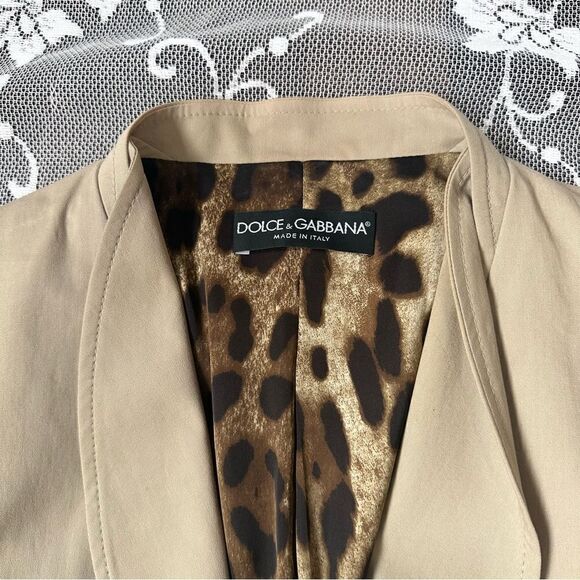 Dolce & Gabbana Tan Single Button Blazer with Shawl Collar Sz 48 Euro - Picture 9 of 16
